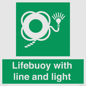 Lifebuoy with line and light